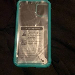 iPhone 11 case clear with a teal outline Brand New